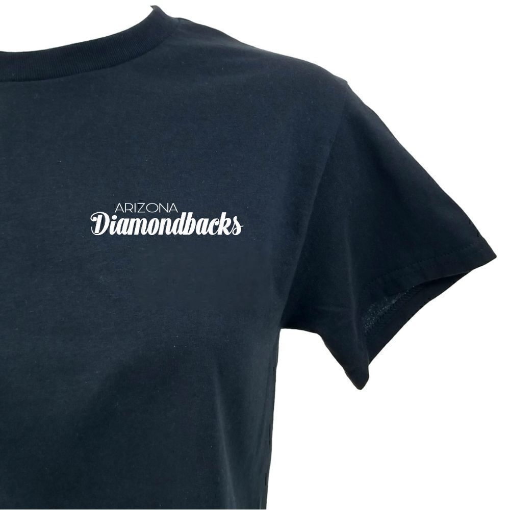 Arizona Diamondbacks Double Script MLB "Cropped" Crop Top Baseball Jersey Tee - Picture 4 of 6